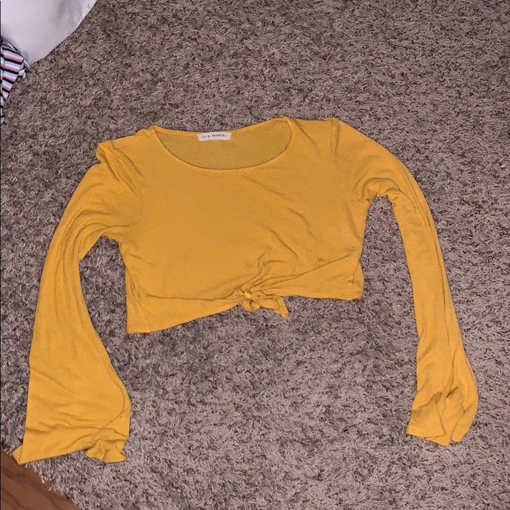 Long sleeve orange crop top